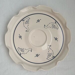 Pfaltzgraff Spectrum Goose Chip & Dip Base Tray 13” Scalloped